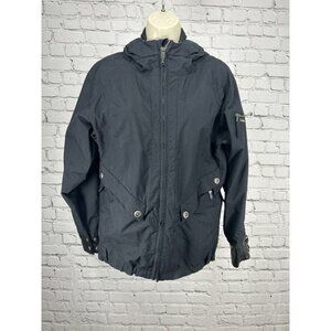 Ride Cell 10 Series Black Hooded Adjustable Waist Snowboard Jacket Womens Medium